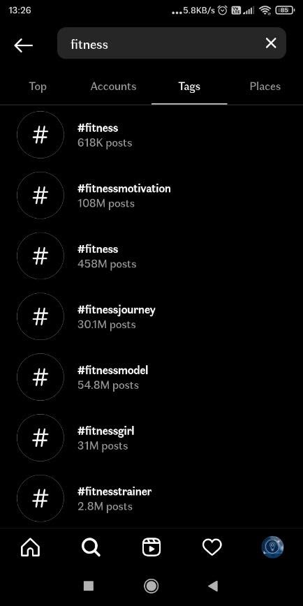 fitness hashtags for Instagram